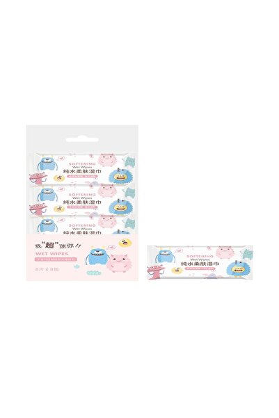 Miniso Canavar Desenli Mini Islak Mendil (8*8 Adet)