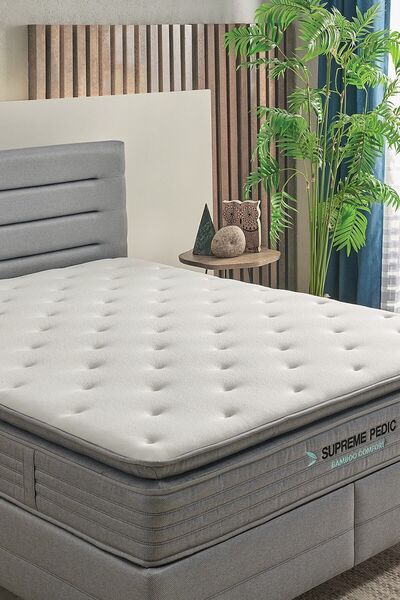 Yataş Supreme Pedic Yatak - Baza - Başlık Set Mavi