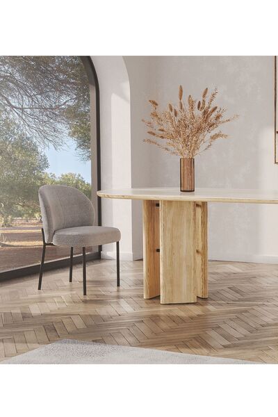 Enza Home Austin Sandalye, Dokuma Kumaş - Koyu Gri