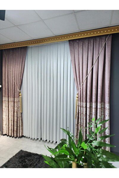 Perde Pendik Pano Fon Perde Gül Kurusu