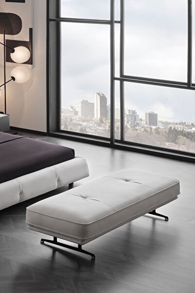 Enza Home Lagos Ayakucu Puf - Beyaz