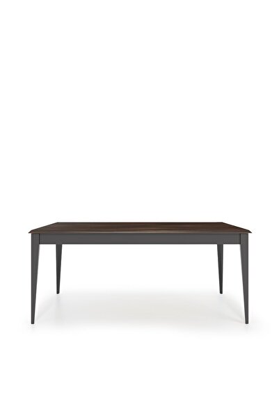 Enza Home Parma Sabit Masa, Ahşap Ayaklı - Siyah