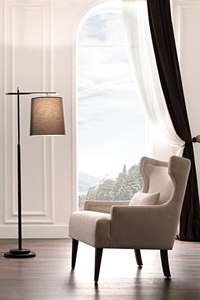 Enza Home Sera Modern Tasarım Pirinç Detaylı Lambader (Füme Başlık)