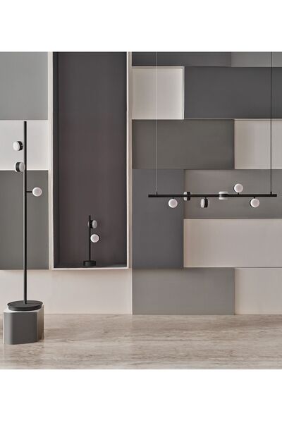 Enza Home Oblo Üçlü Lambader - Siyah