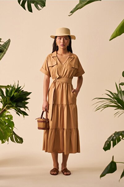Mathilda Store Kadın Cep Detaylı Poplin Elbise
