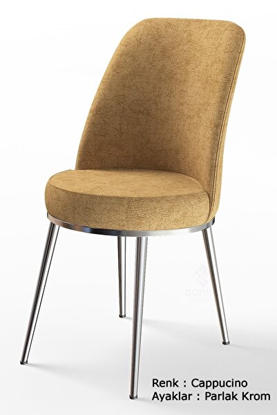 Canisa Concept Dexa Serisi Cappucino Renk Sandalye Mutfak Sandalyesi, Yemek S...