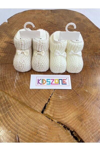 kidszone Bebek Patiği Örgü Triko Bebek Patiği 0-3 Ay