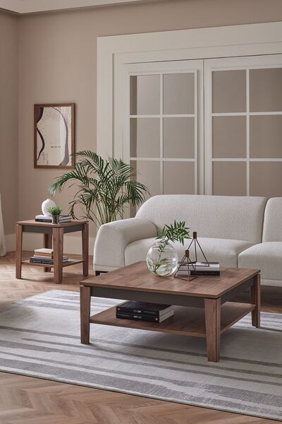 Enza Home Orlando Ahşap Kare Orta Sehpa - Ceviz