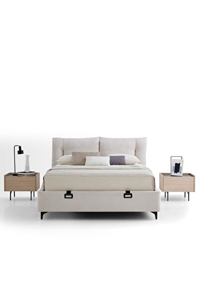 Enza Home Terra Başlıklı Baza 2'li Set - Krem