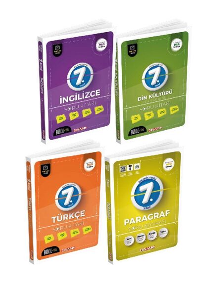 Dinamo Yayınları 7, Sınıf Türkçe, ingilizce, Din Kültürü, Paragraf Soru Banka...
