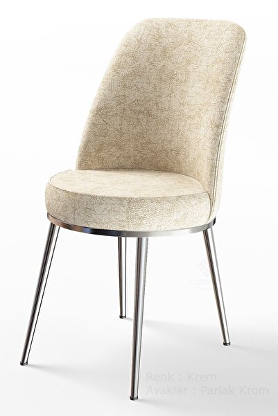 Canisa Concept Dexa Serisi Krem Renk Sandalye Mutfak Sandalyesi, Yemek Sandal...