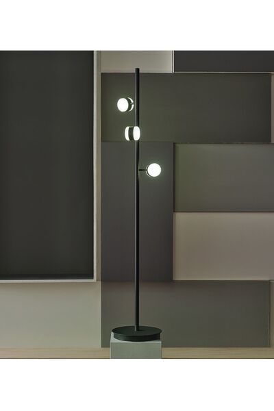 Enza Home Oblo Üçlü Lambader - Siyah