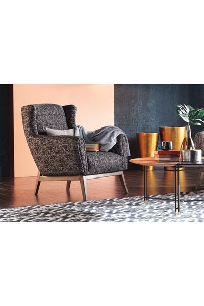 Enza Home Netha Berjer (SİYAH-KETEN DESENLİ KUMAŞ)