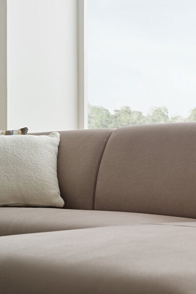 Enza Home Terra Yataklı Köşe, Kadife Dokulu, Sağ Köşe - Kemik