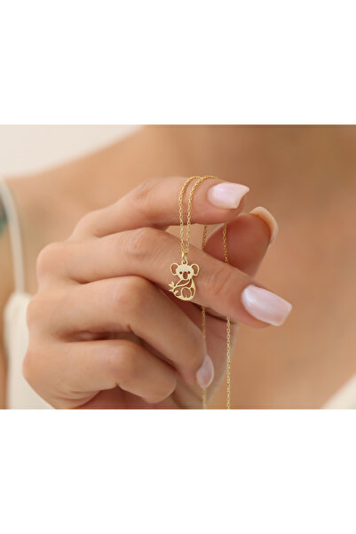 sorti takı aksesuar 925 Ayar Gümüş Minimal Koala Kolye