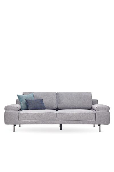 Enza Home Petra 2'li Koltuk, Kadife Dokulu - Açık Gri