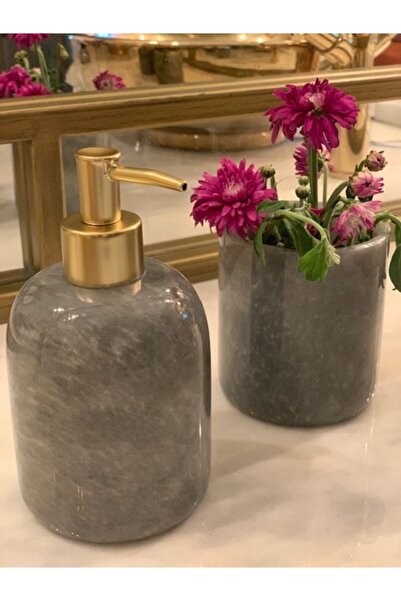 mar&more Σετ μπάνιου Rolin 5 τεμαχίων σε γκρι μάρμαρο