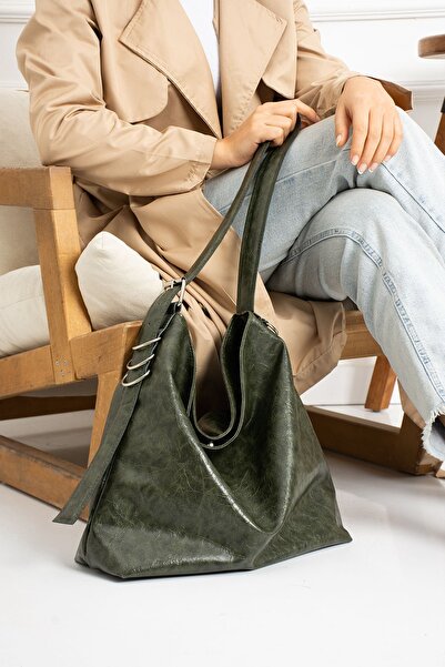 HONEY BAG Melo Model a Quality Khaki Women's Shoulder and Shoulder Bag