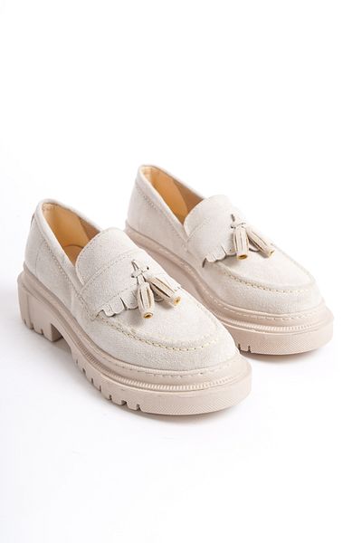 Shu Mhu Γυναικεία Loafer Moccasin με χοντρή σόλα (COLLEGE) Casual και κλασικά παπούτσια εργασίας