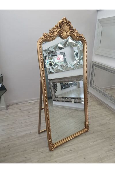 AYNA DENİZİ Princess Gold Model Altın Renk Dekoratif Ayaklı Boy Aynası