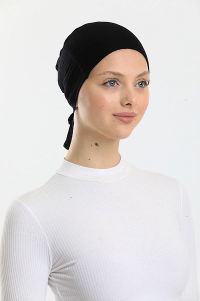 Shalista Black Lycra Miraculous Adhesive Bonnet - Buy 3 Packs and Pay 2 (1 Piece Is Price) Non-slip