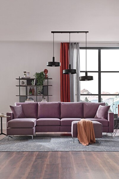 Enza Home Linea Büyük Köşe Takımı - Kahve, Antrasit