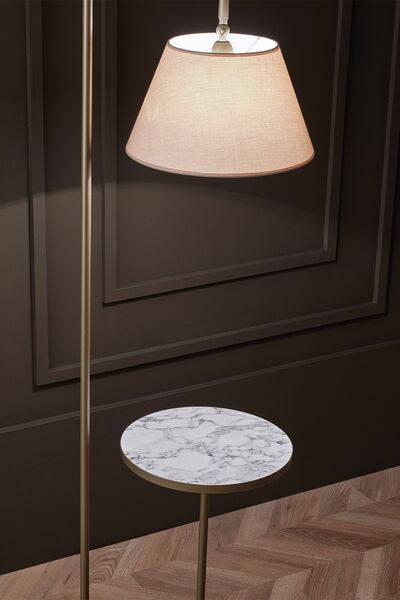 Enza Home Epic Sehpalı Metal Lambader - Bej