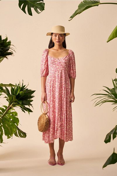 mathilda store Women's Button Detailed Midi Dress