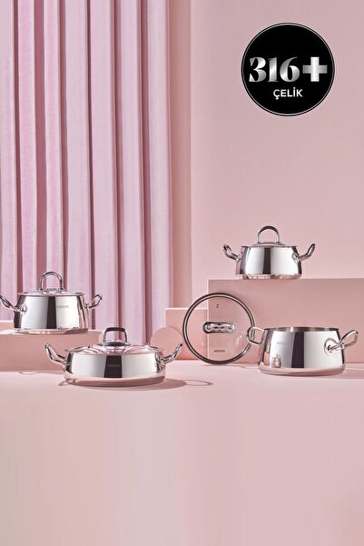 Karaca Nikko 3ply Powersteel 316 Çelik 8 Parça Tencere Seti