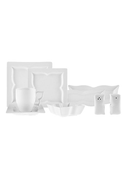 Karaca Winx Porcelain 28 Piece Breakfast/Serving Set for 6 Persons White