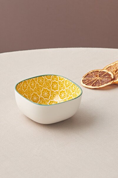 Karaca Floral Sarı Square Çerezlik 10 Cm