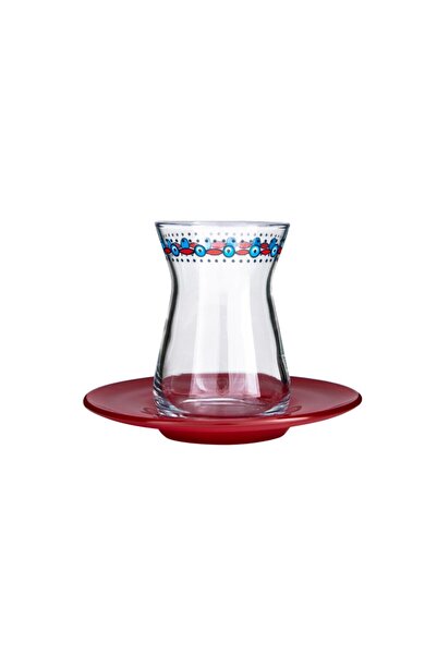 Karaca Lal 6-Person Tea Set