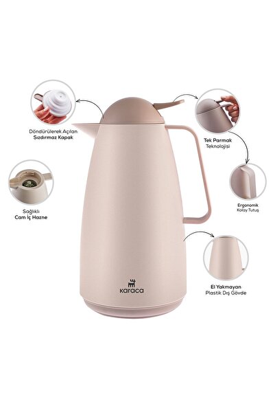 Karaca Stella Sızdırmaz Termos 1 Litre Bej