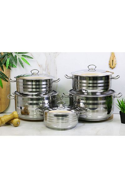 Evita Vivales Mega 10-Piece Steel Pot Set