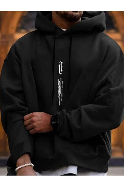 Shine Stone Hooded Printed Thick Sweatshirt