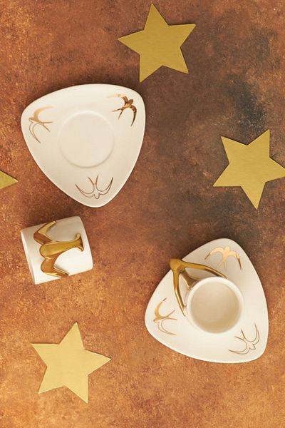 Karaca Ikon Porcelain Coffee Cup Set for 2 People 80 ml