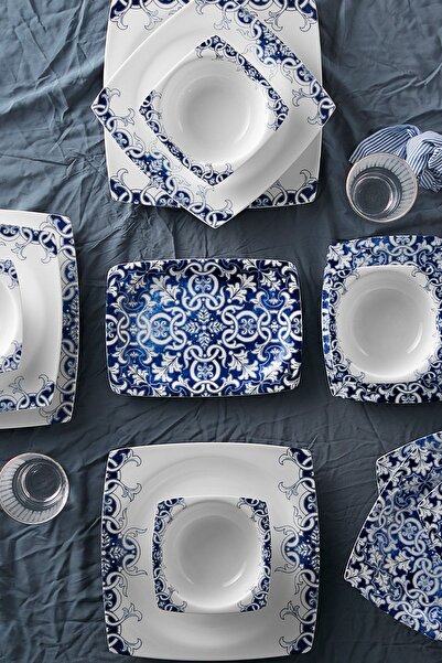 Karaca Fine Bone Aleeza 60 Parça 12 Kişilik Yemek Takımı Kare