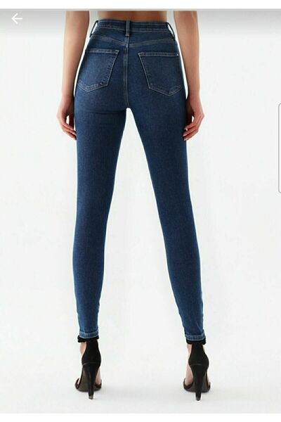 Genel Markalar Lizza Kadın Mavi Yüksel Bel Dar Paça Skinny Likralı Kot Pantalon