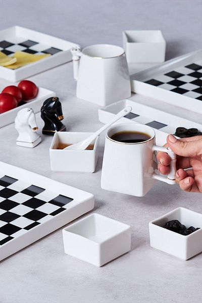Karaca Elegance Bone Chess 22 Pieces Breakfast Set for 6 People