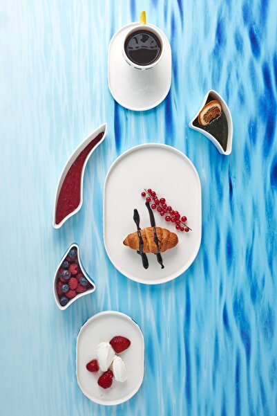 Karaca X Ist Collection Elegance Bone Island Steamer New Bone 32 Piece Breakfast Set for 6 People