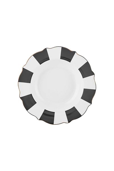 Karaca New Romantic Thick Striped Pit Plate 24 cm Black