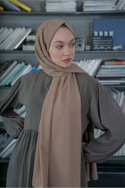 Sweet Notes Good Quality Medina Silk Shawl Dark Mink 190 X70 Sal2306