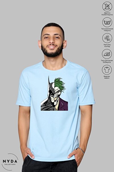 Nyda Collections Ανδρικό μπλουζάκι με κοντό μανίκι από βαμβάκι με στάμπα Batm...