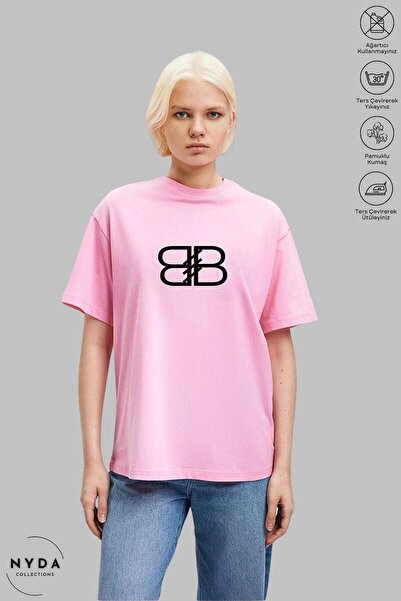 Nyda Collections Unisex majica kratkih rukava sa okruglim izrezom i slovom B,...