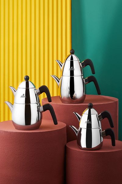 Karaca Tokyo Midi Powersteel Pro 316 Steel Induction Base Teapot Set