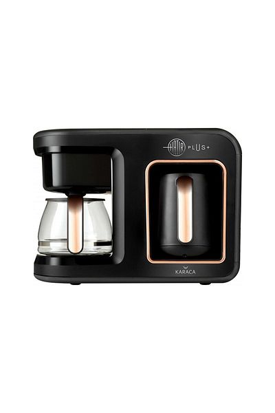 Karaca Hatir Plus 2 In 1 Black Copper Filter And Turkish Coffee Machine