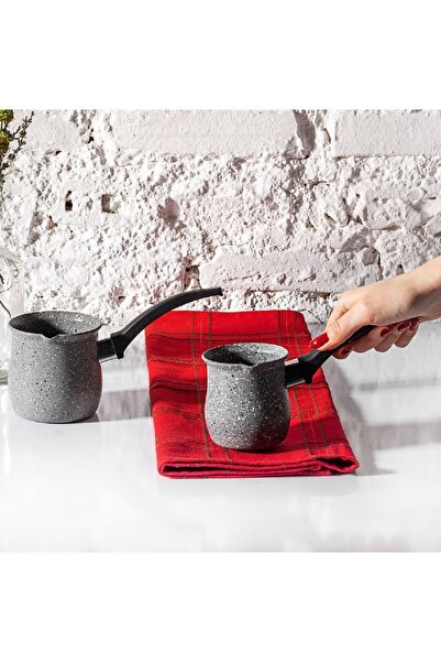 Karaca Bio Granit Dark Silver Cezve Seti