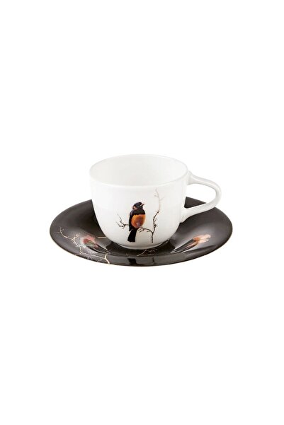 Karaca Fine Pearl Grace Black Coffee Cup Set for 2 Persons 100 Ml