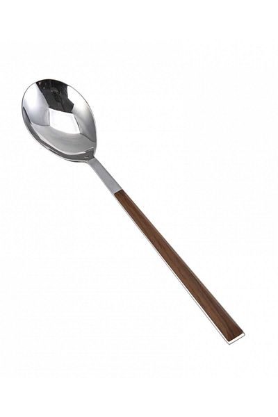 Karaca Salzburg Wooden Tablespoon - Stainless Steel, 1 Spoon Set, 1 Person Metallic