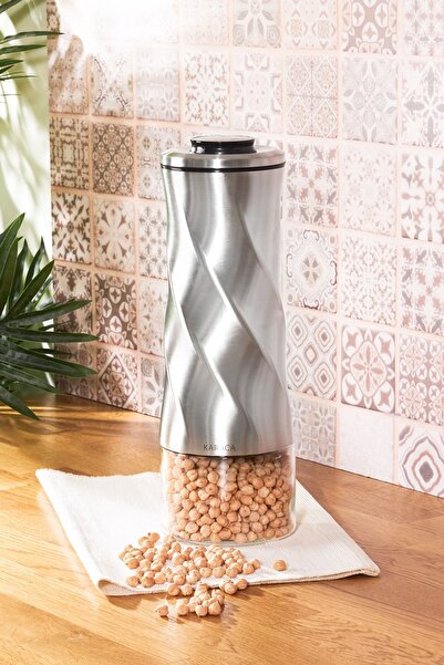 Karaca Tottori Inox Vacuum Glass Jar Storage Container Xl